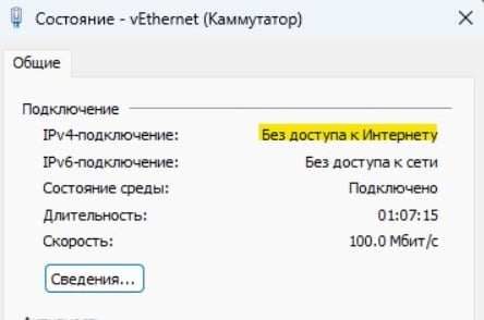 IPv4/IPv6 без доступу до Інтернету