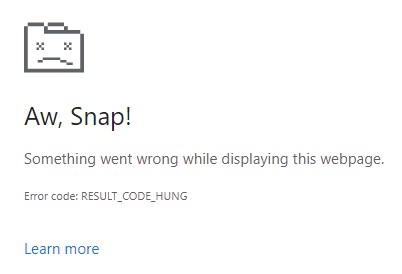 Код помилки RESULT_CODE_HUNG у Chrome, Edge та Яндекс браузері